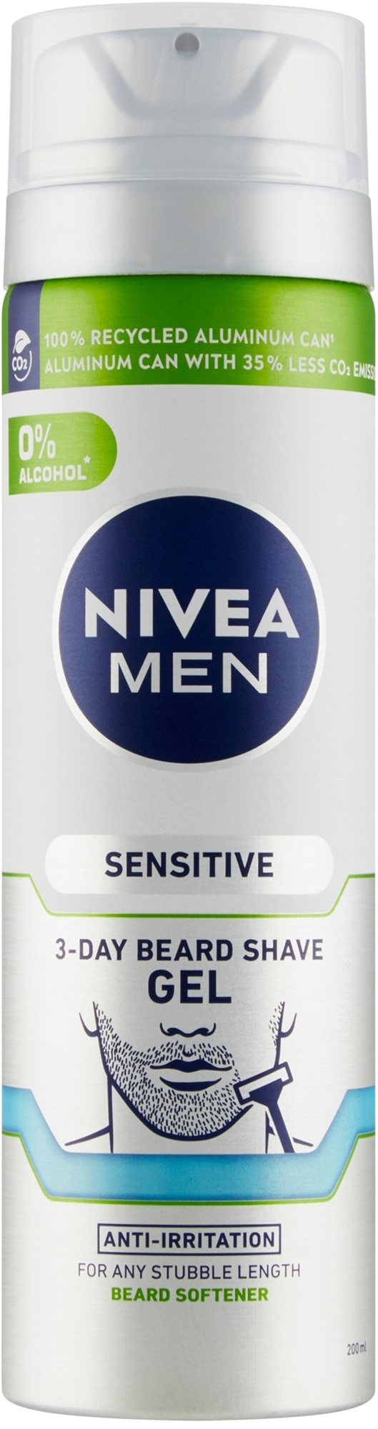 Nivea 3-Day Beard Shave Gel Sensitive 200 ml Gél na holenie