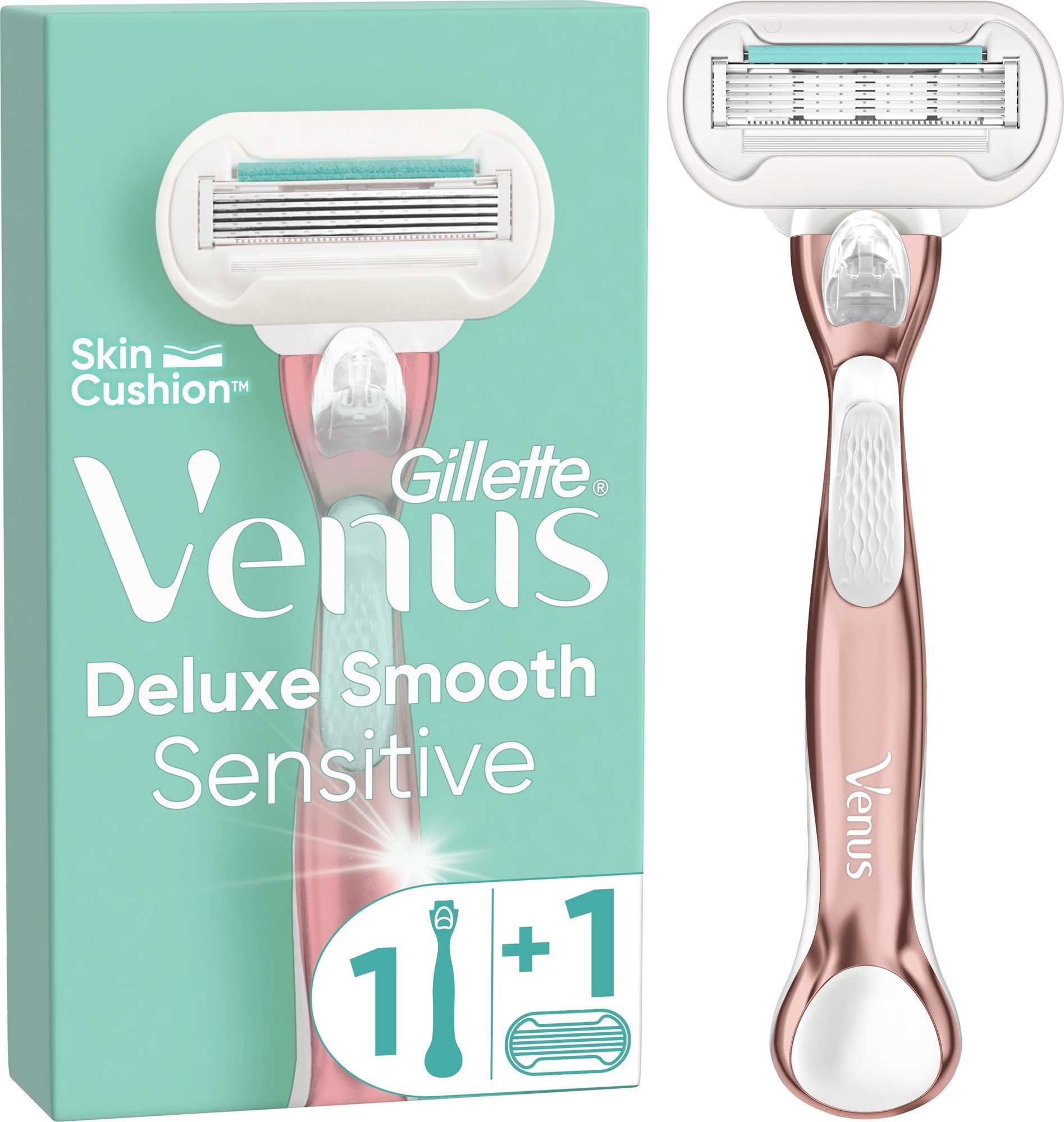 GILLETTE Venus Deluxe Smooth Sensitive Rose Gold + hlavice 1 ks...