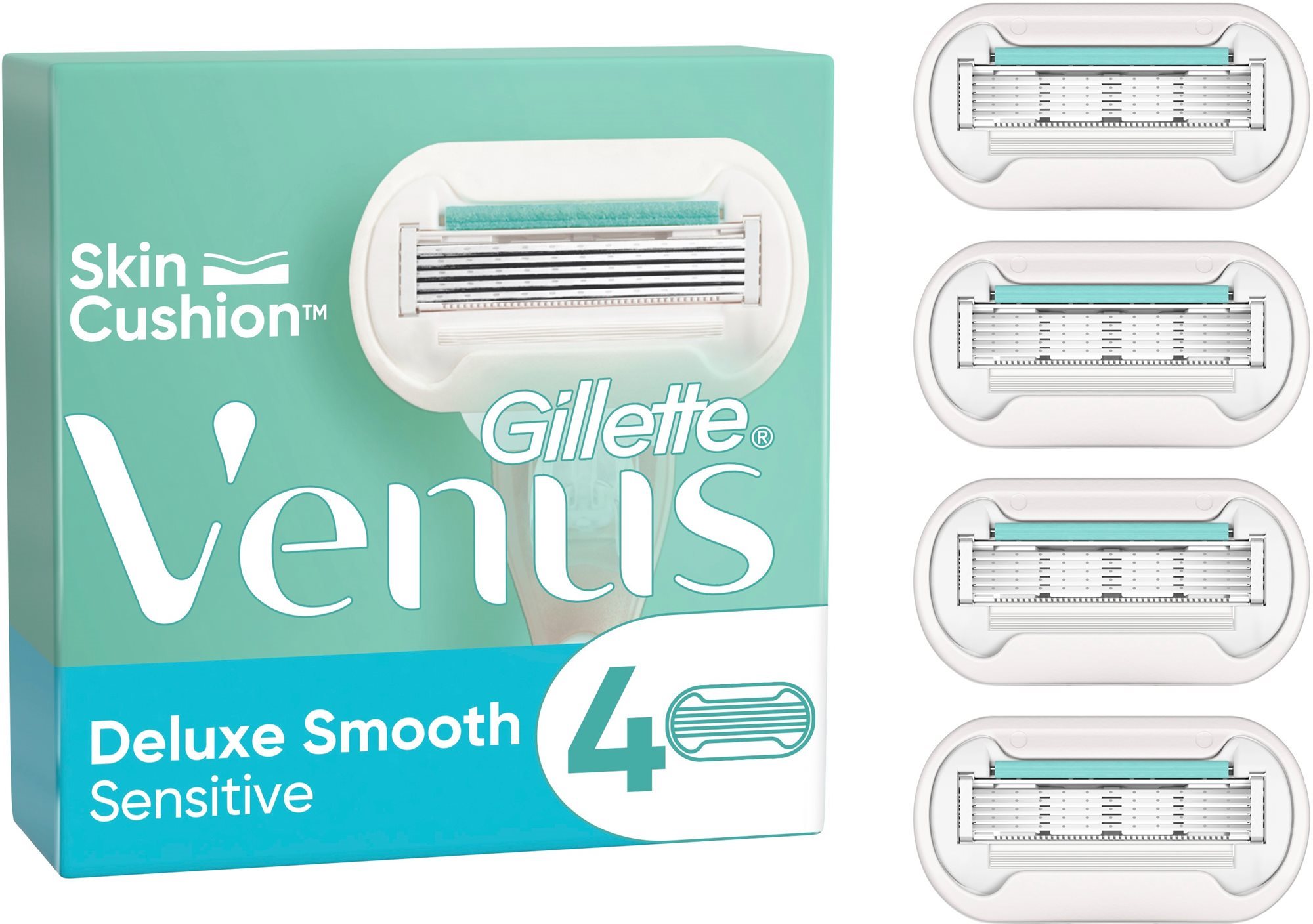 GILLETTE Venus Deluxe Smooth Sensitive 4 ks Dámske náhradné hlavice