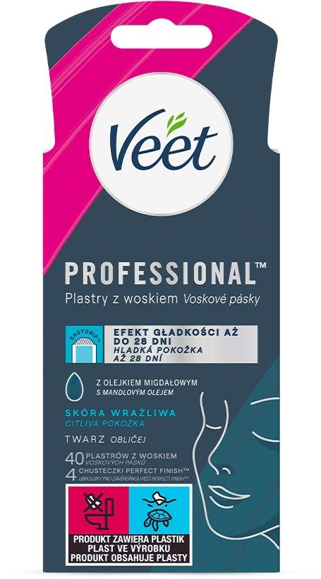 VEET Wax Strips Face Sensitive Skin 40 db Szőrtelenítő csík