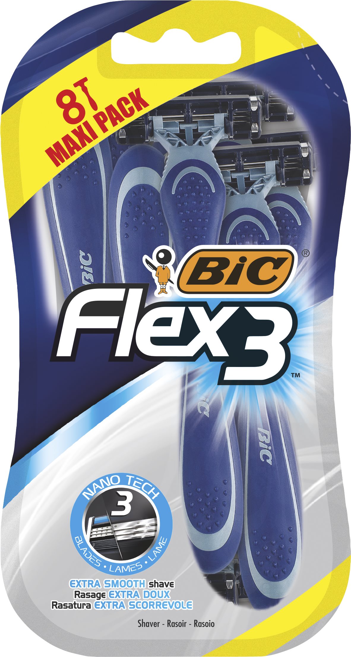 BIC Flex3 8 ks Jednorazové holiace strojčeky
