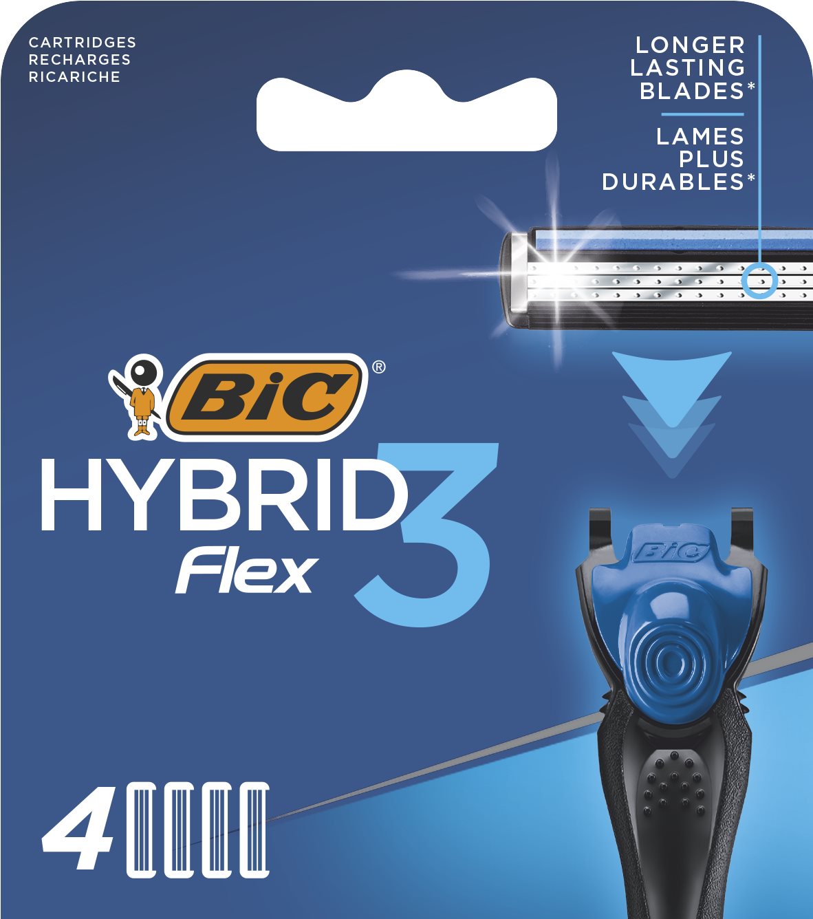 BIC Flex3 4 ks Pánske náhradné hlavice