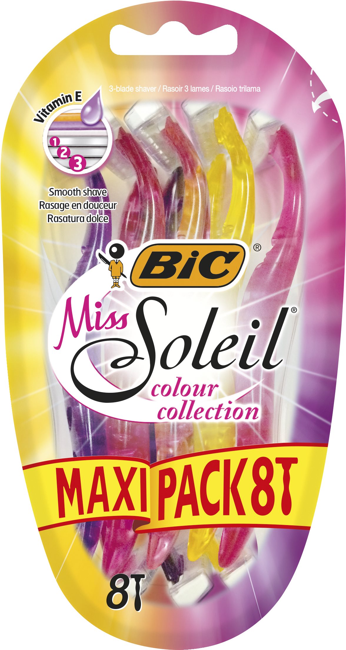 BIC Miss Soleil Color 8 ks Jednorazové dámske holiace strojčeky