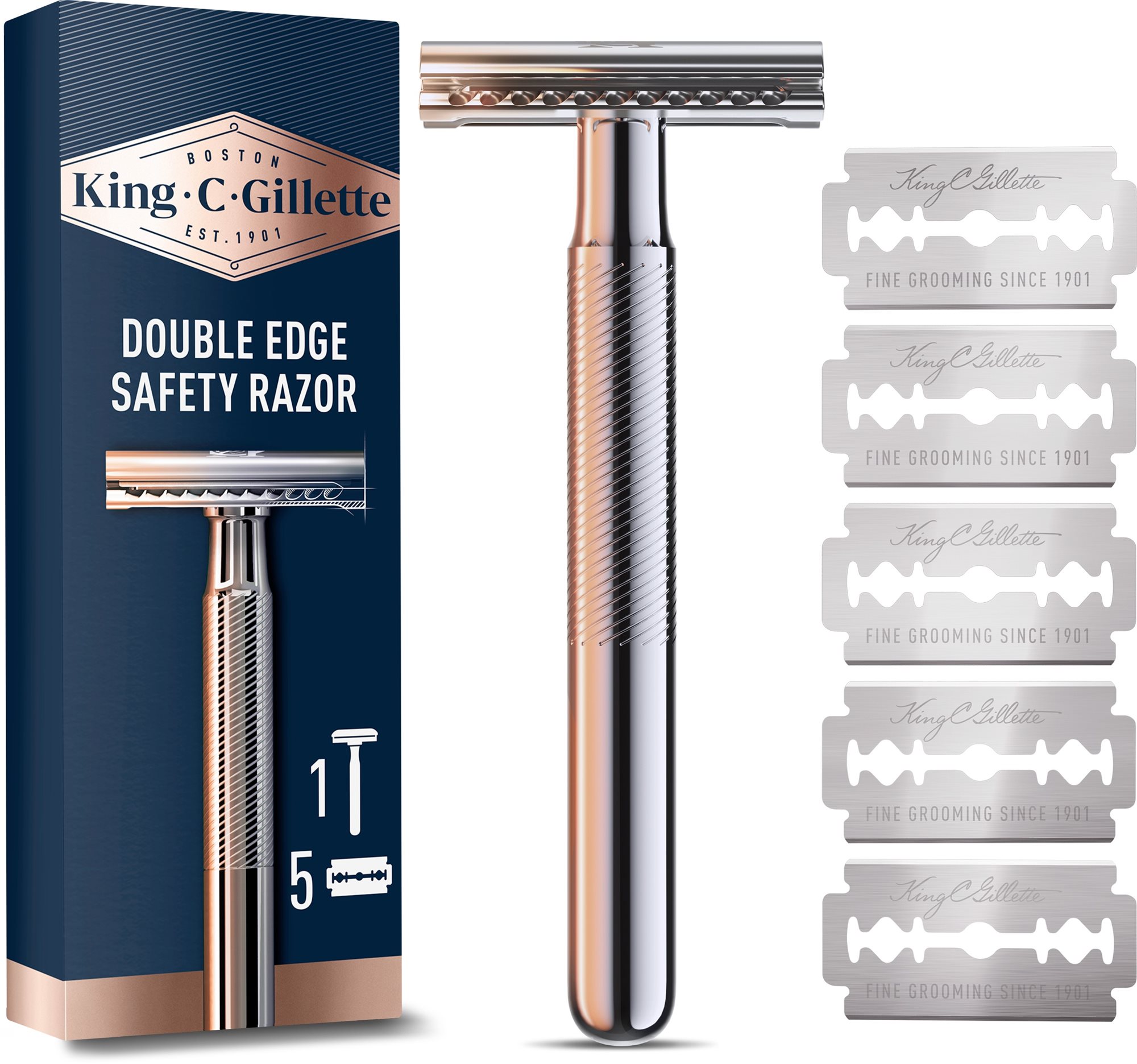 KING C. GILLETTE Double Edge + 5 db fej Borotva