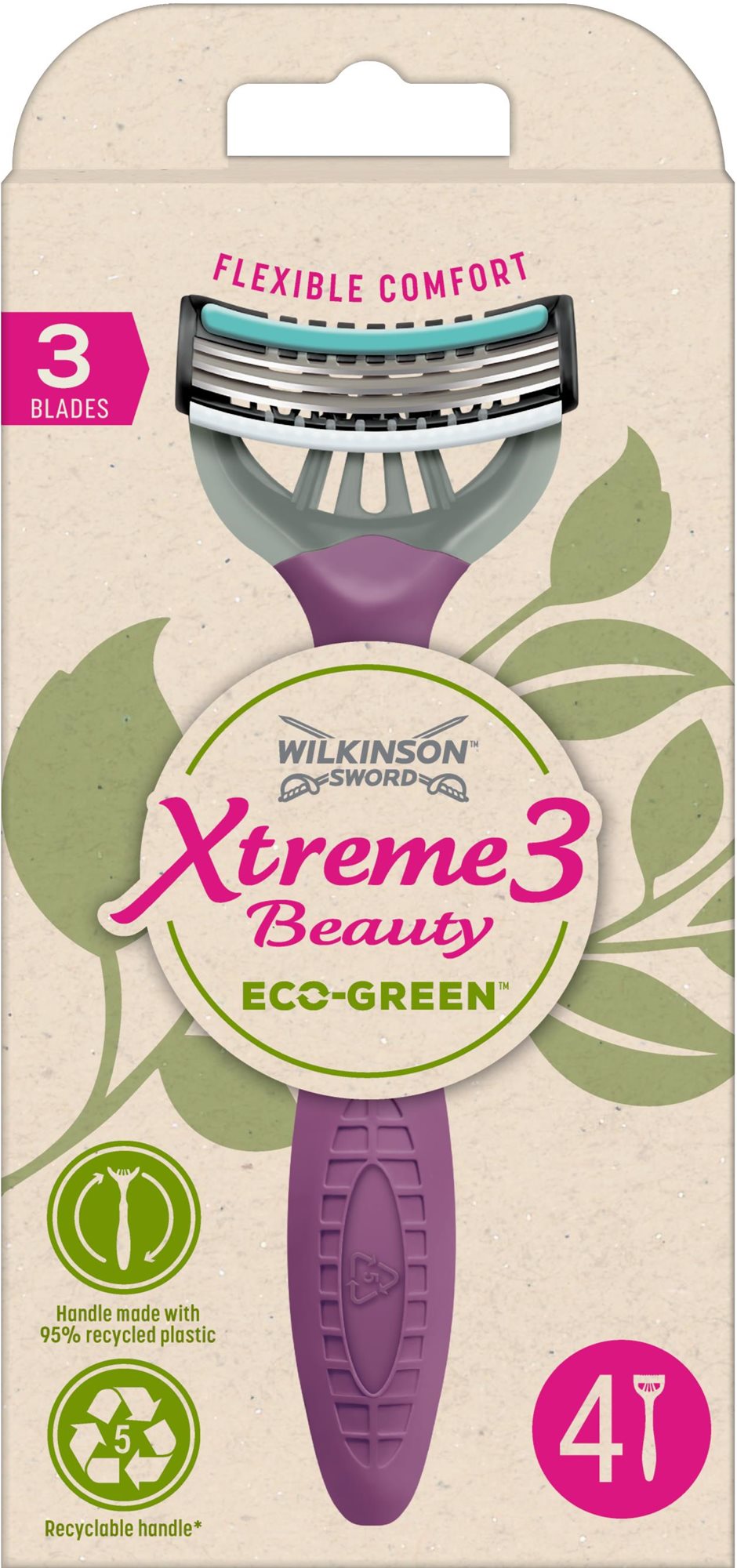 WILKINSON Xtreme3 Beauty ECO Green 4 ks Jednorazové dámske holiace...