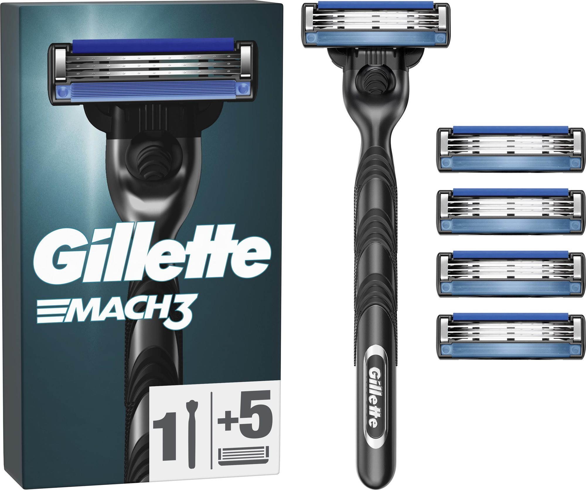 GILLETTE Mach3 + hlavice 5 ks Holiaci strojček