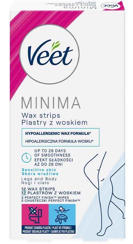 VEET Minima Hypoallergenic Wax Strips Legs 12 db Szőrtelenítő csík