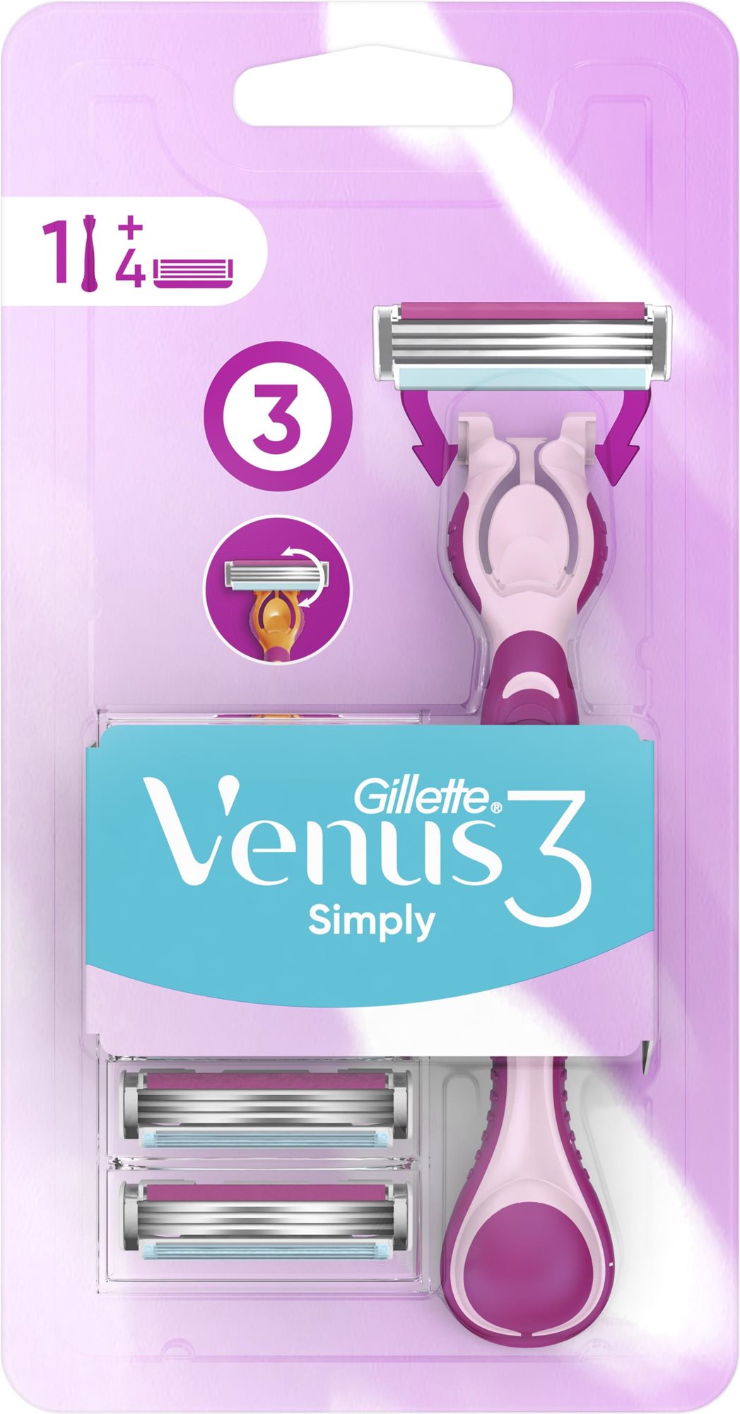 GILLETTE Simply Venus 3 + hlavica 4 ks Jednorazové dámske holiace...