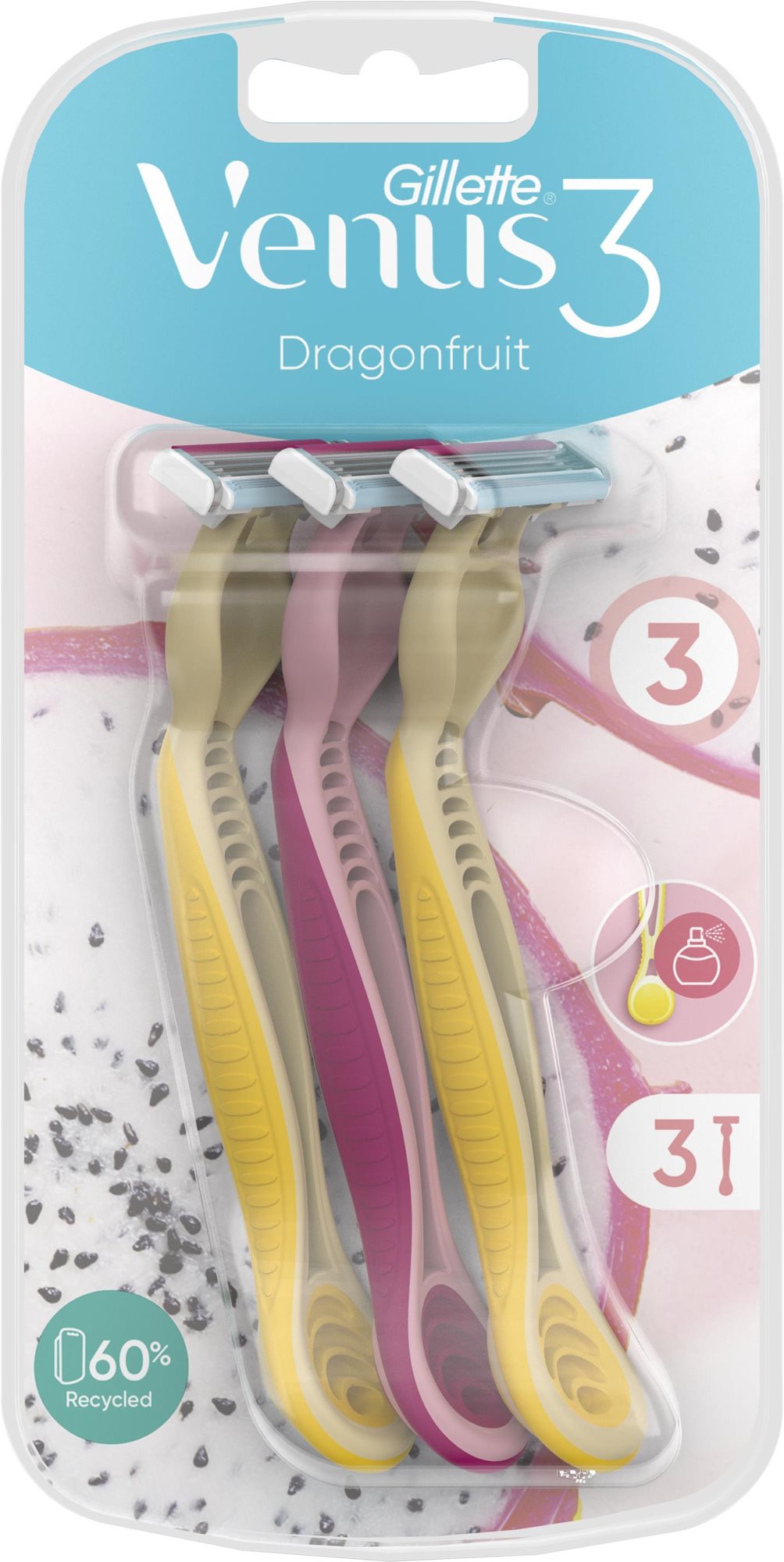 GILLETTE Venus 3 Dragonfruit 3 ks Jednorazové dámske holiace...