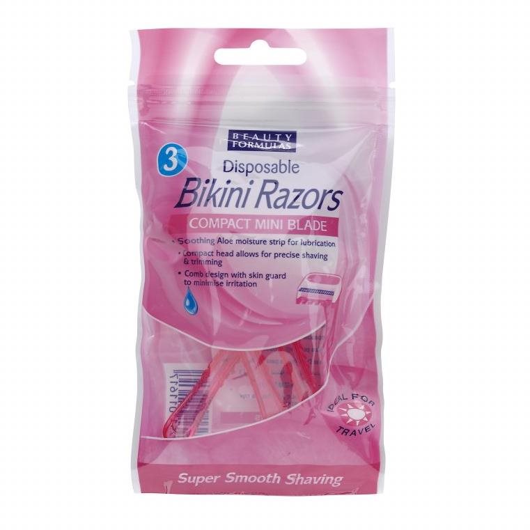 BEAUTY FORMULAS Dispozable Bikini Razors 3 ks Jednorazové dámske...