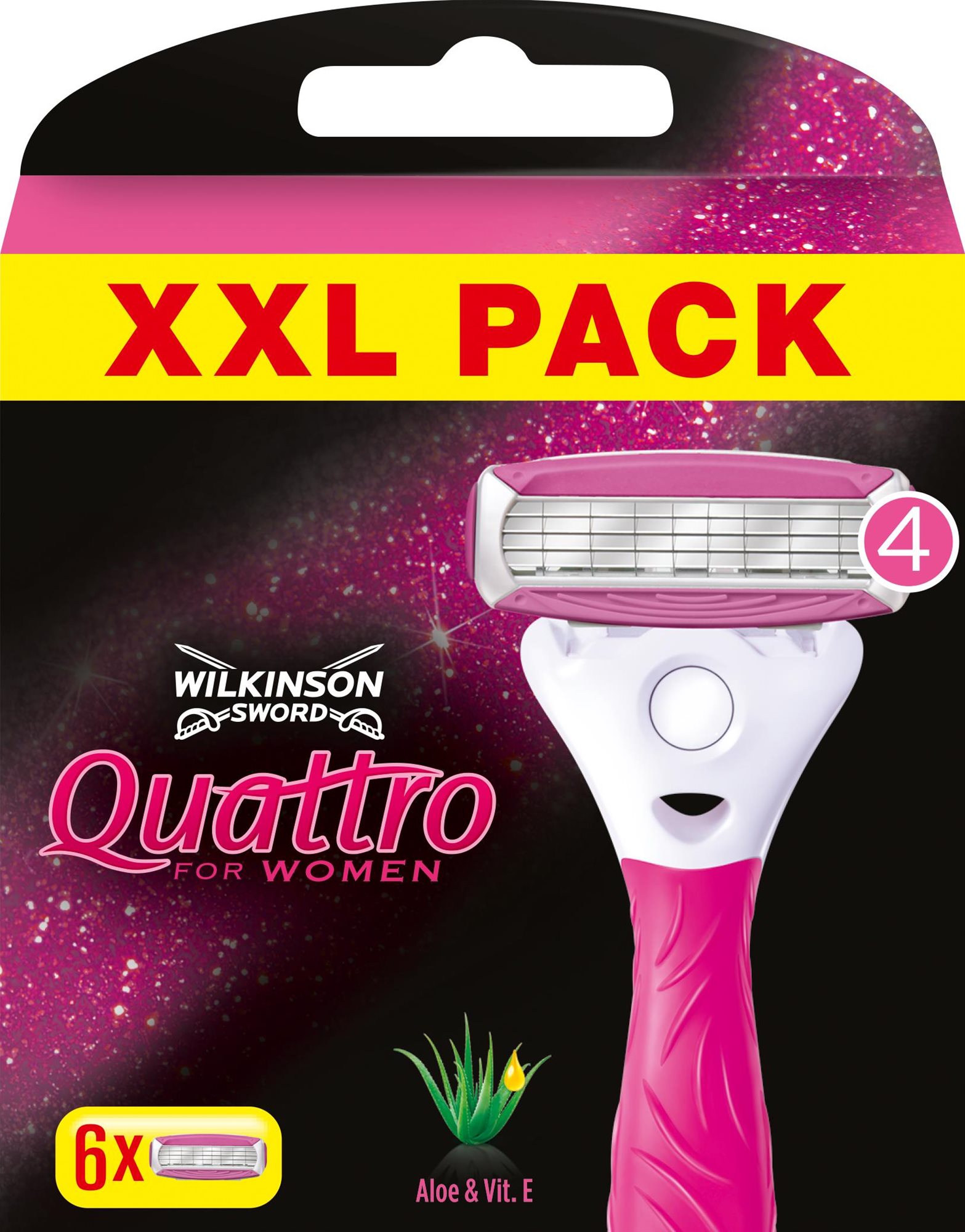 WILKINSON Quattro for Women, náhradné hlavice, 6 ks Dámske náhradné...