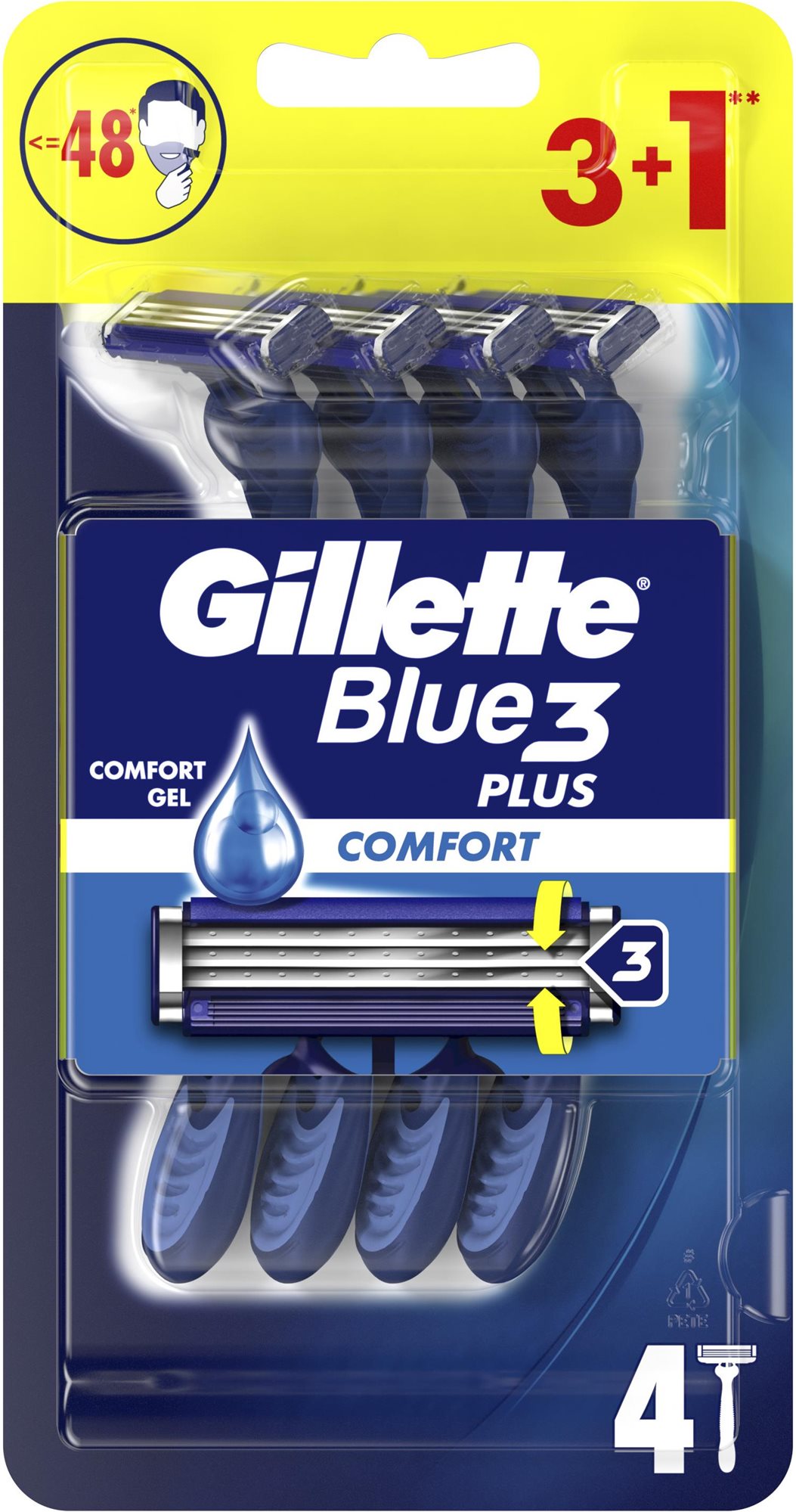 GILLETTE Blue3 Plus Comfort 4 ks Holiaci strojček