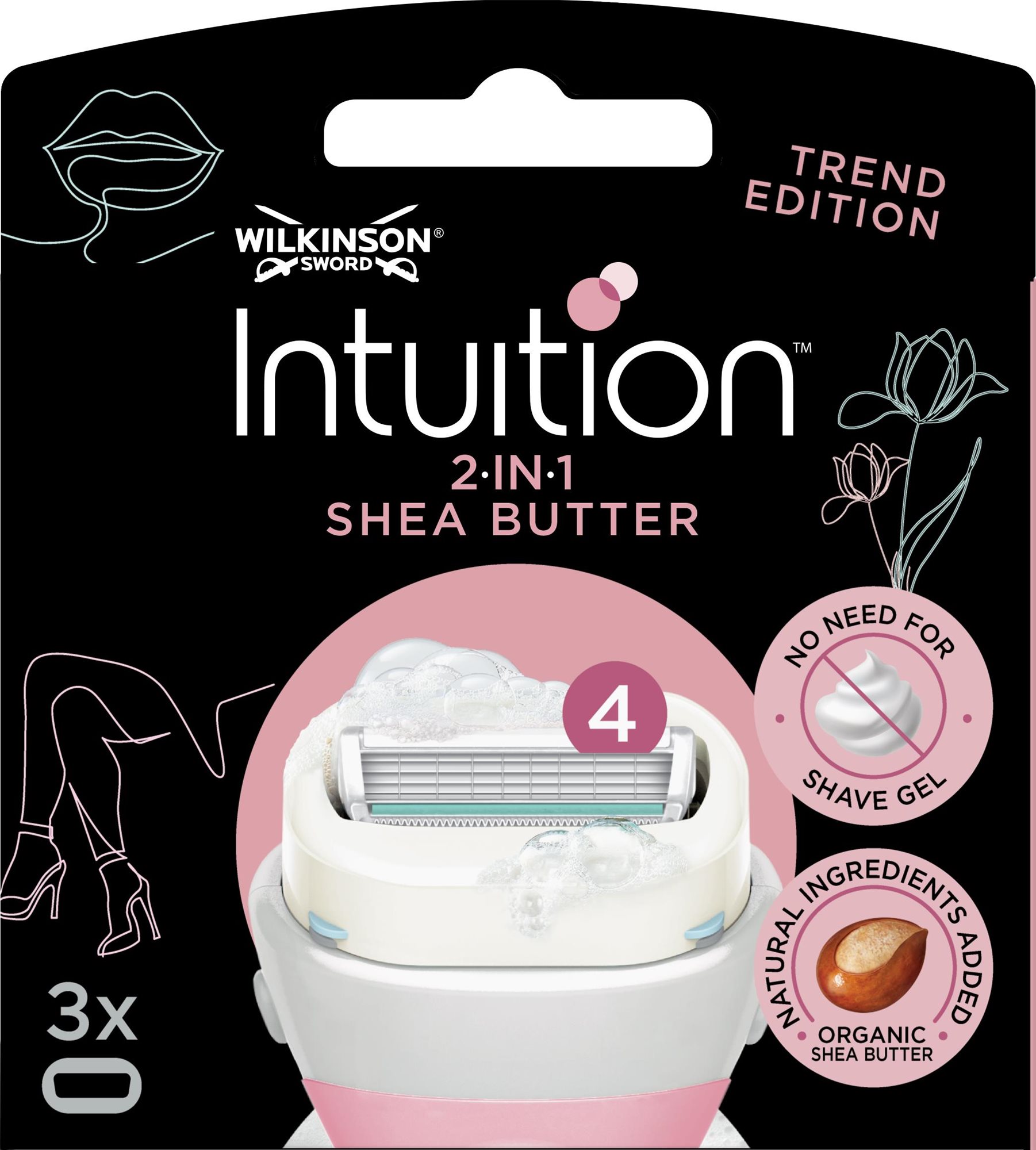 WILKINSON Intuition Shea Butter 3 ks Dámske náhradné hlavice