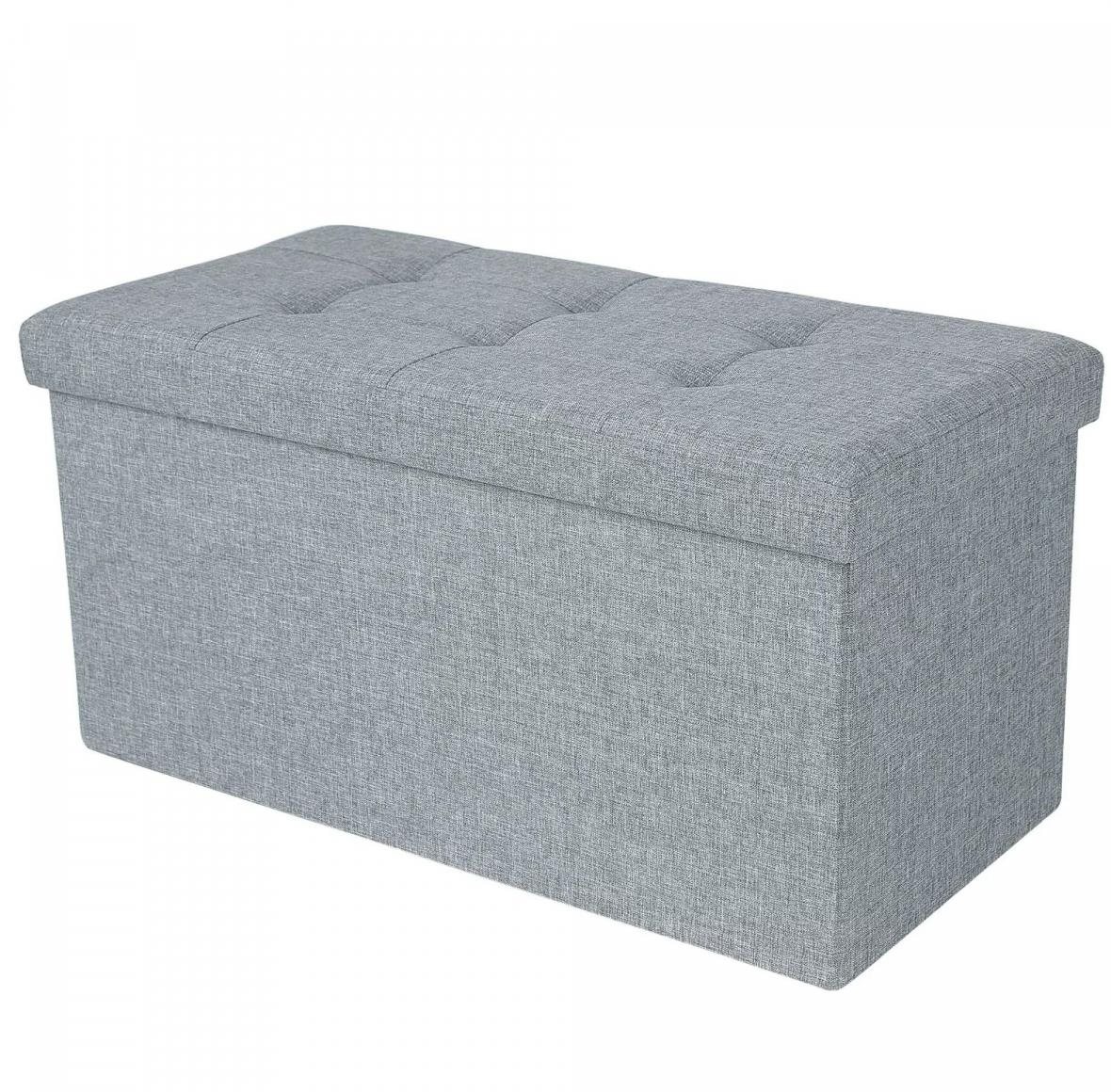 Dochtmann Puff tárolóval, világosszürke, 76 × 38 × 38 cm Puff