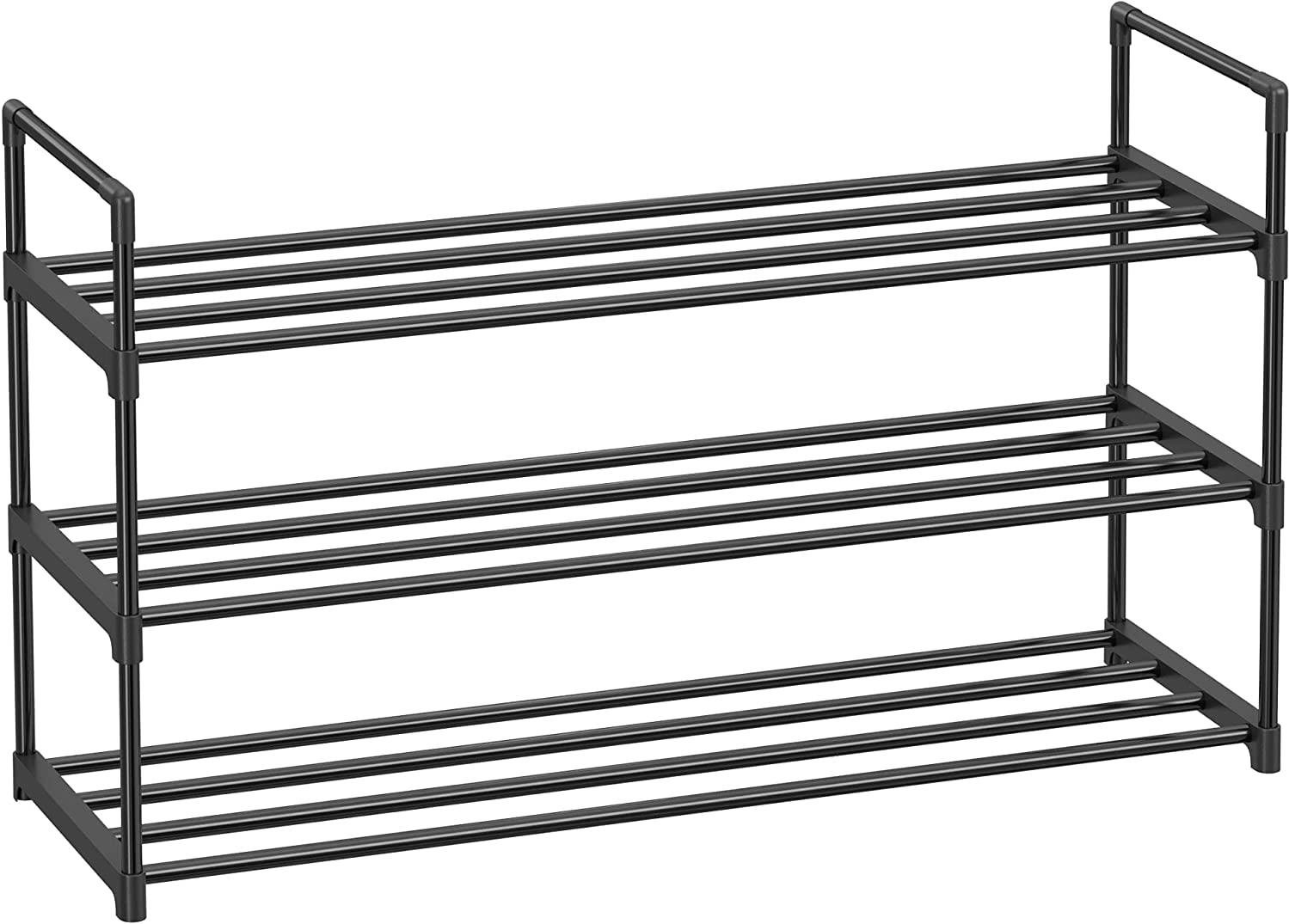 Songmics Cipőtartó, háromszintes, fém, fekete, 30 × 92 × 54 cm, 30...