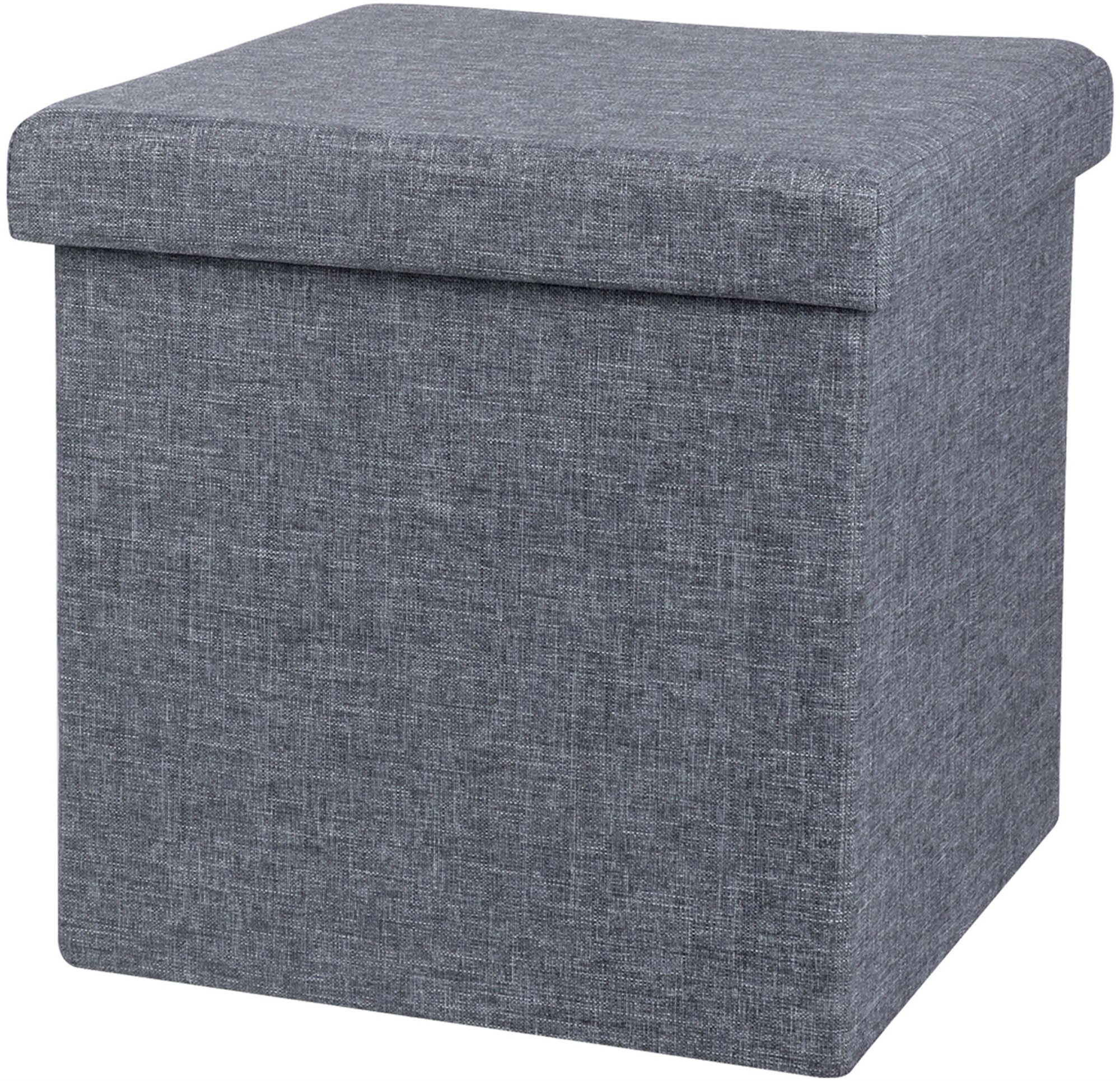 DOCHTMANN Összecsukható zsámoly, textil, sötétszürke 38 × 38 × 38...