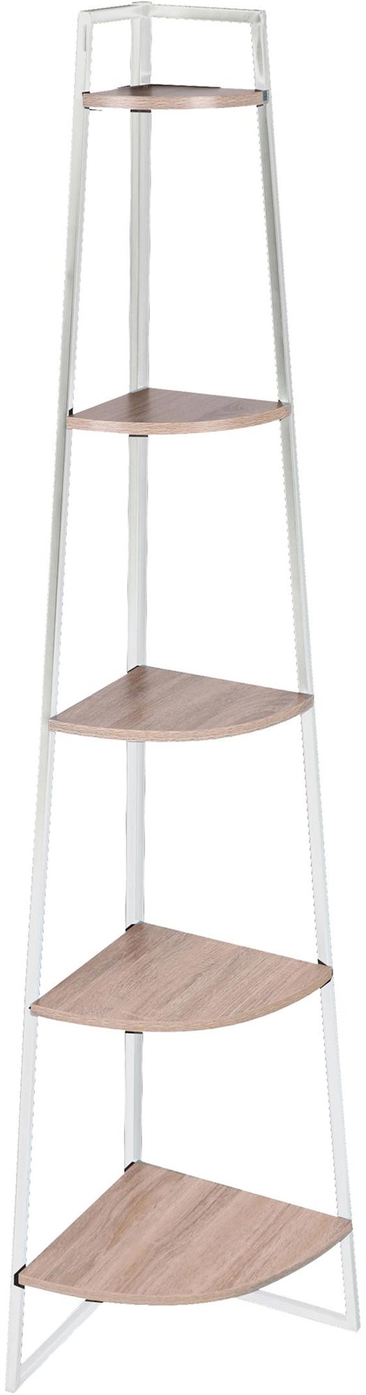 DOCHTMANN Sarokpolc 36 × 36 × 180 cm 5 polc - fehér/világos fa Polc