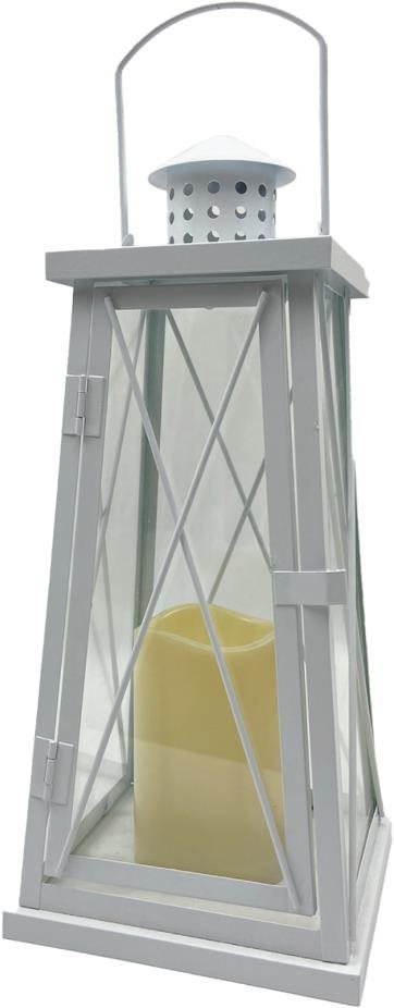 Prodex Lampa plechová s LED sviečkou 37 × 15 cm Lampáš