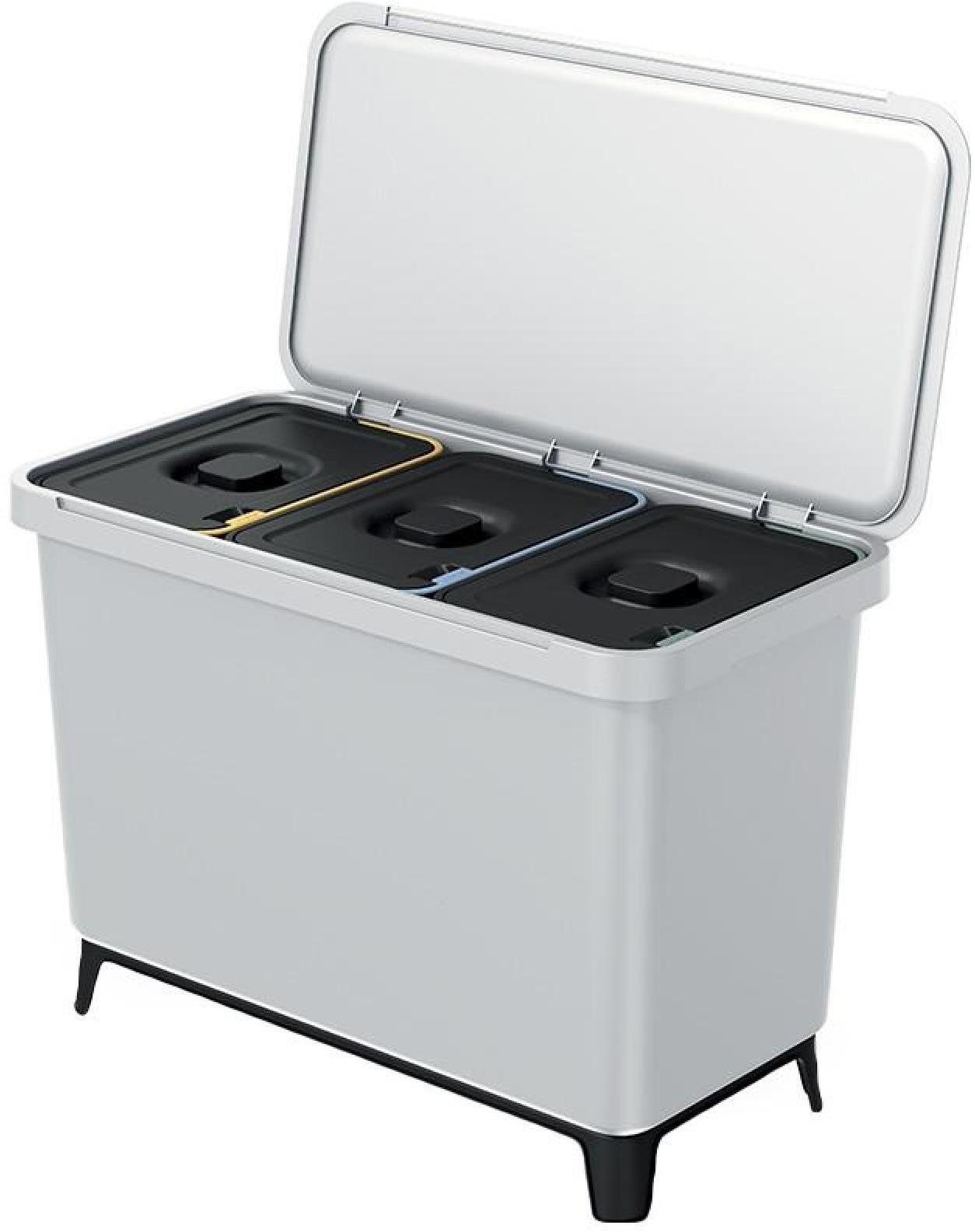 PROSPERPLAST Systema 3 × 10 L aschgrau Mülleimer
