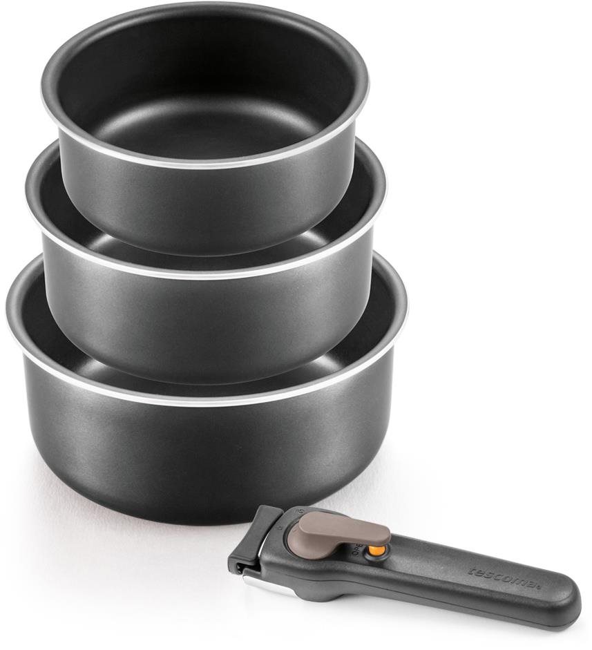 TESCOMA Kasserollen-Set mit abnehmbarem Vario-Griff 4-teilig...