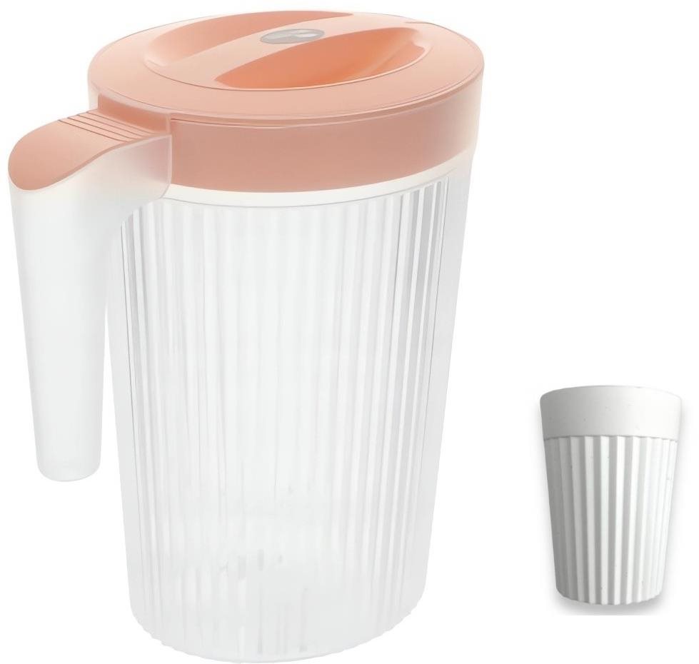 GGV Plastová konvice 2 l + 4 kelímky, růžová Džbán