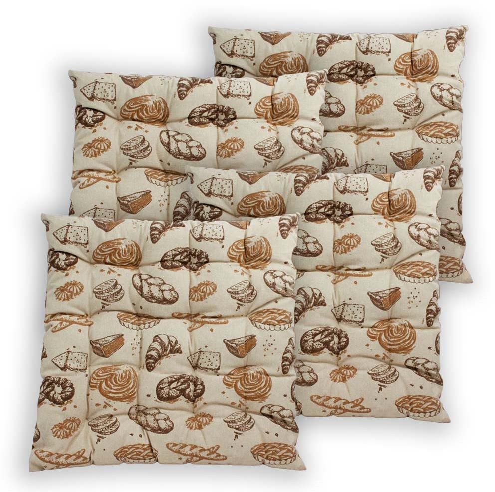 HOME ELEMENTS prošívaný 40 × 40 cm, Pečivo, set 4 ks Podsedák na...