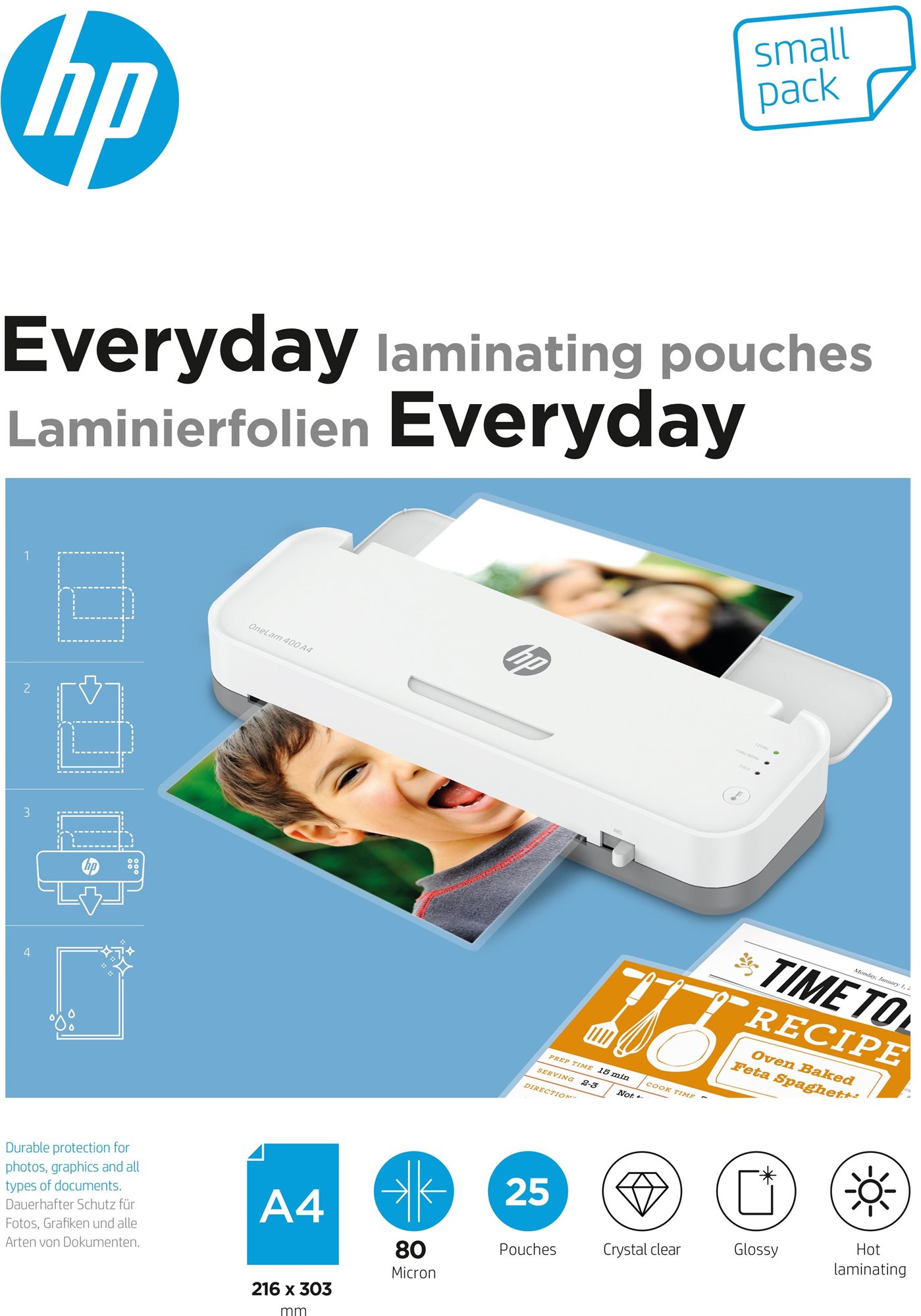 HP Everyday A4 80 Micron Small Pack, 25 db Lamináló fólia