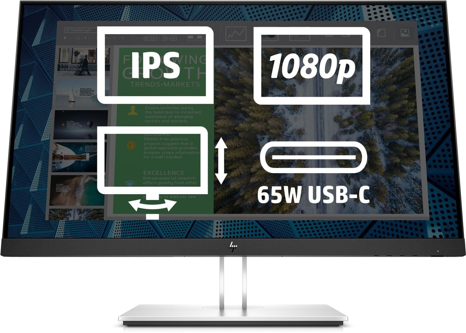 24" HP E24u G4 LCD Monitor