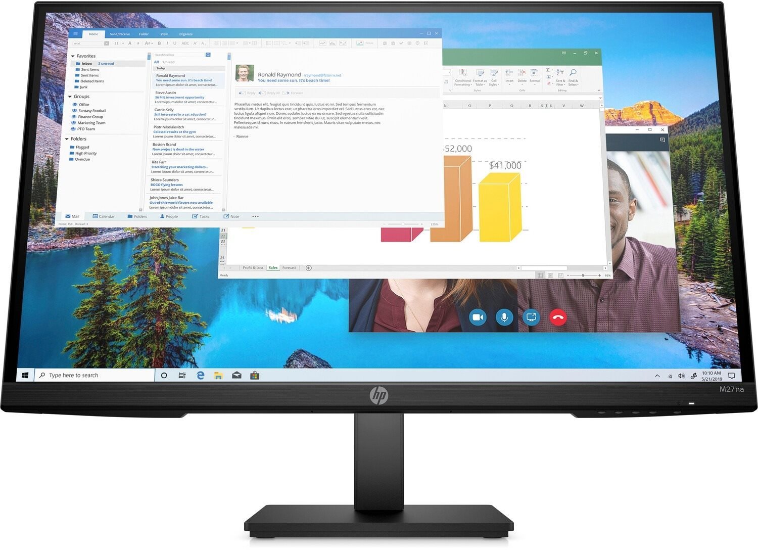 27" HP M27ha LCD monitor