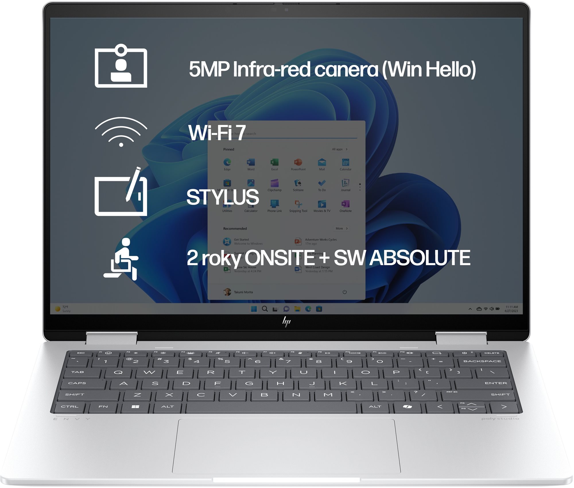 HP ENVY x360 14-fa0900nc Glacier Silver Notebook