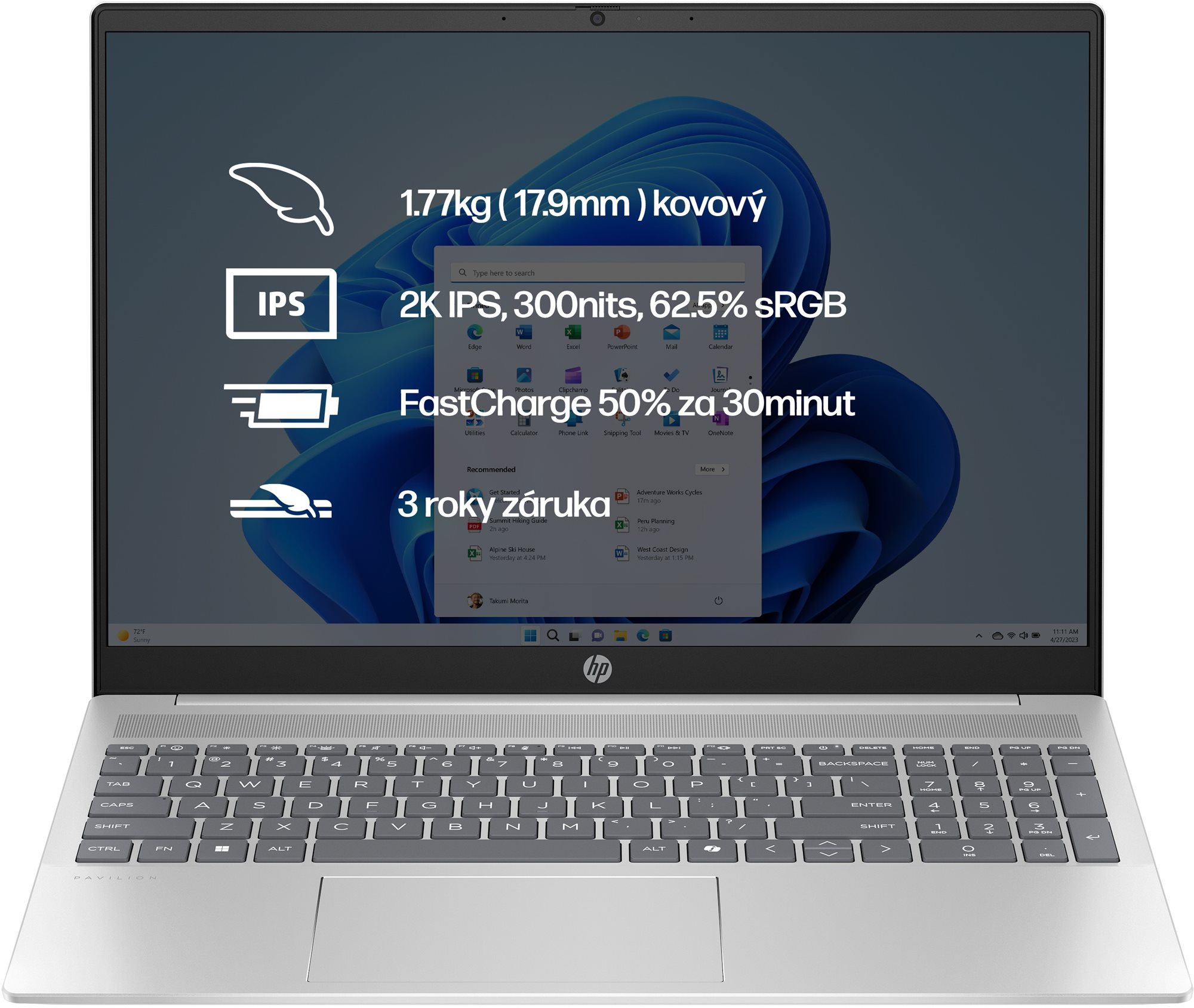 HP Pavilion 16-af0000nc Natural silver Notebook