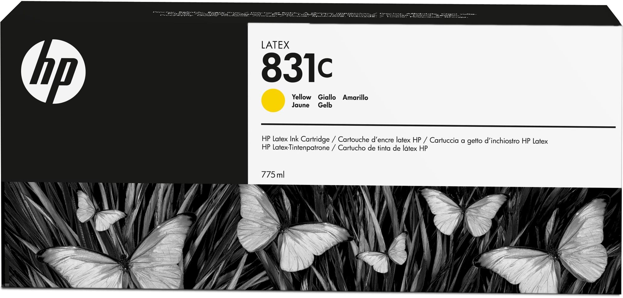 HP INK CARTRIDGE 831C LATEX YELLOW INK 775ML Druckerpatrone