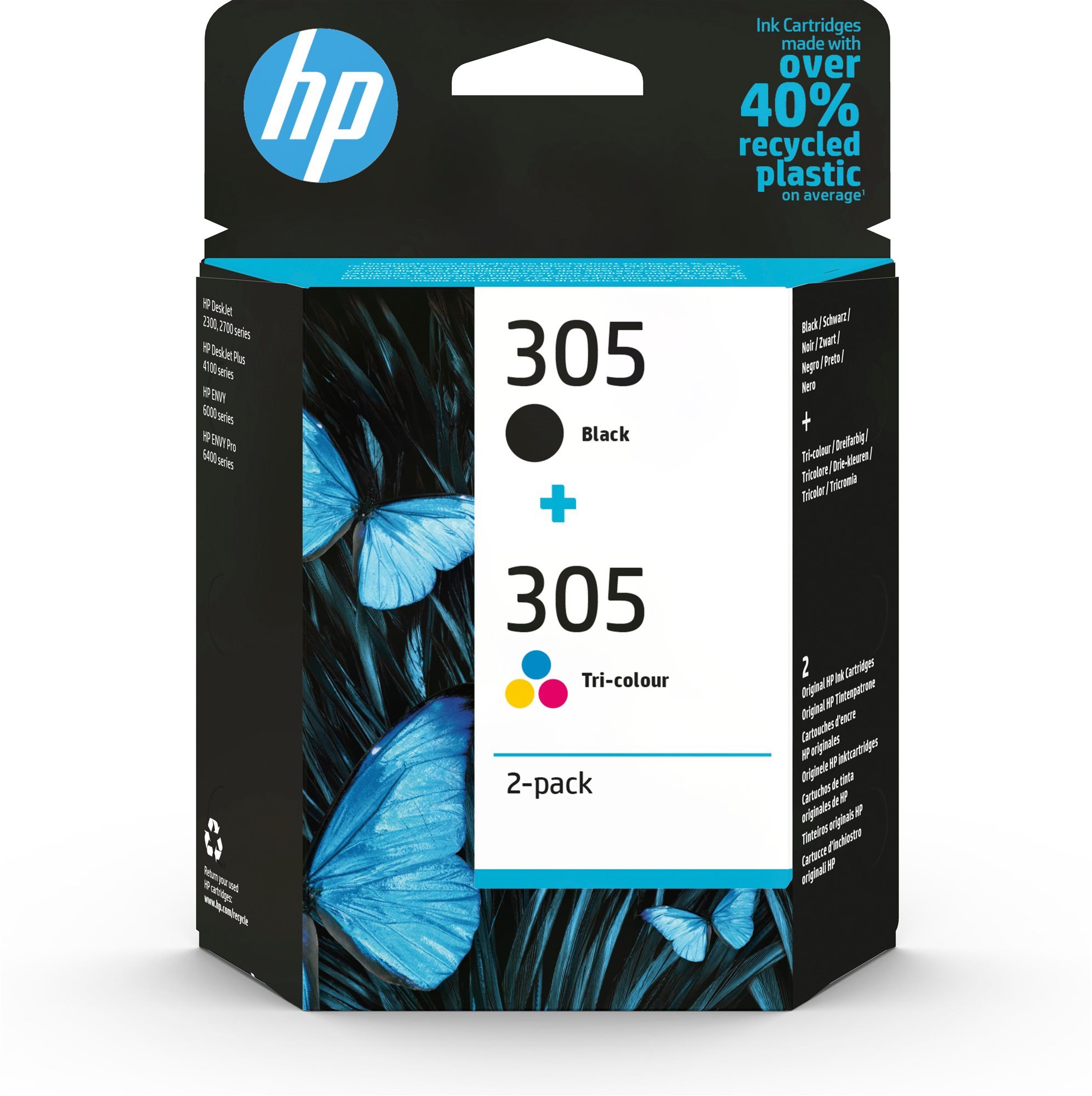 HP 305 2-PACK TRI-COLOR/BLACK ORIGINAL INK CARTRIDGE Druckerpatrone