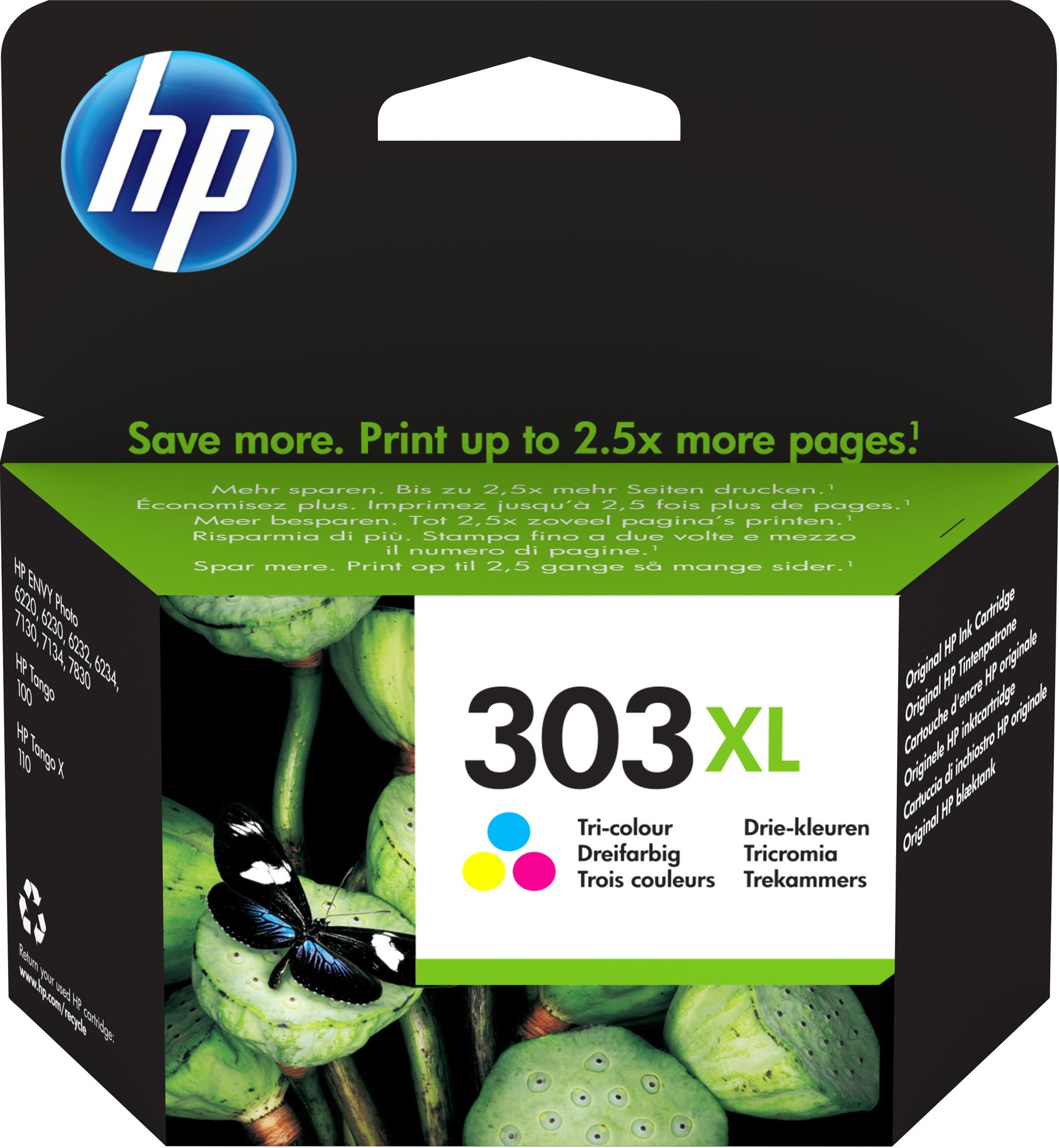 HP ORIGINAL HP 303XL HIGH YIELD TRI-COLOR INK CARTRIDGE...