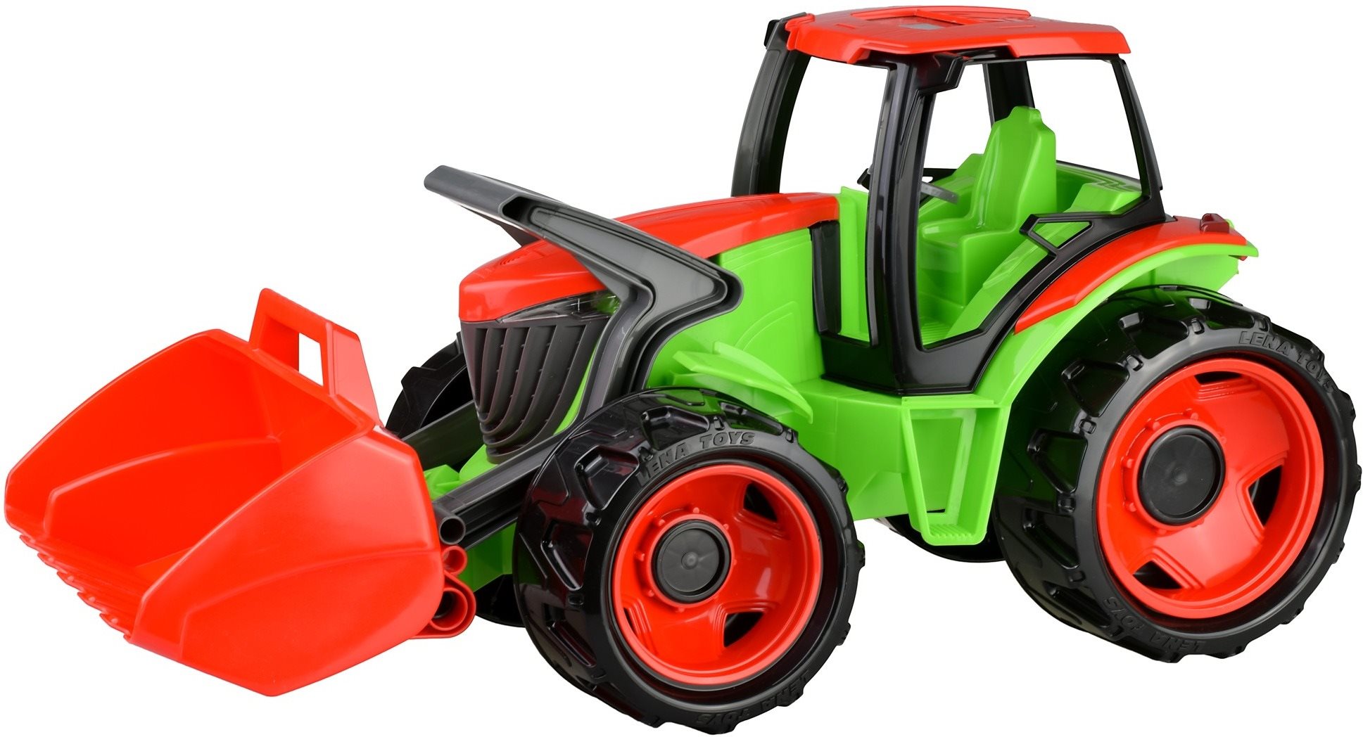 Lena Traktor se lžící, zelenočervený Traktor