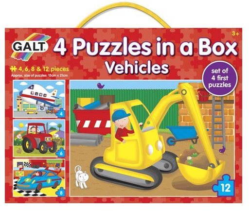 GALT 4 Puzzles in a Box - Vehicles Jigsaw