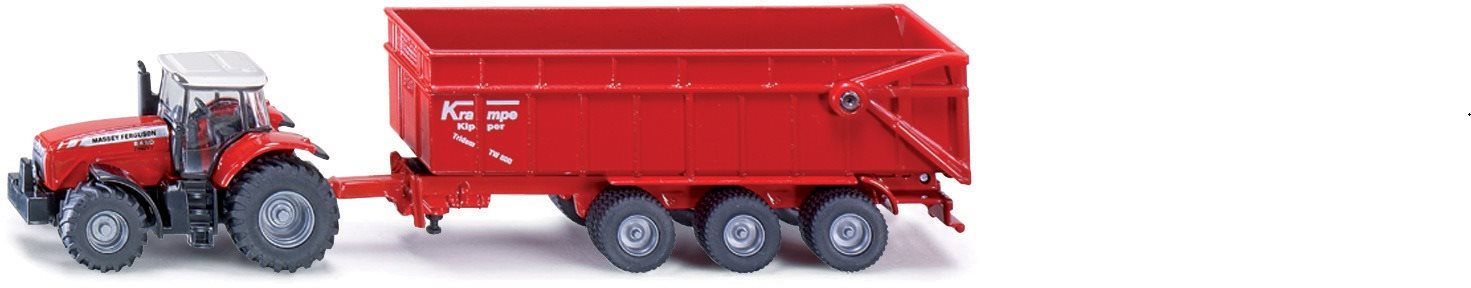 Siku Farmer – Traktor Massey Ferguson s prívesom Kovový model