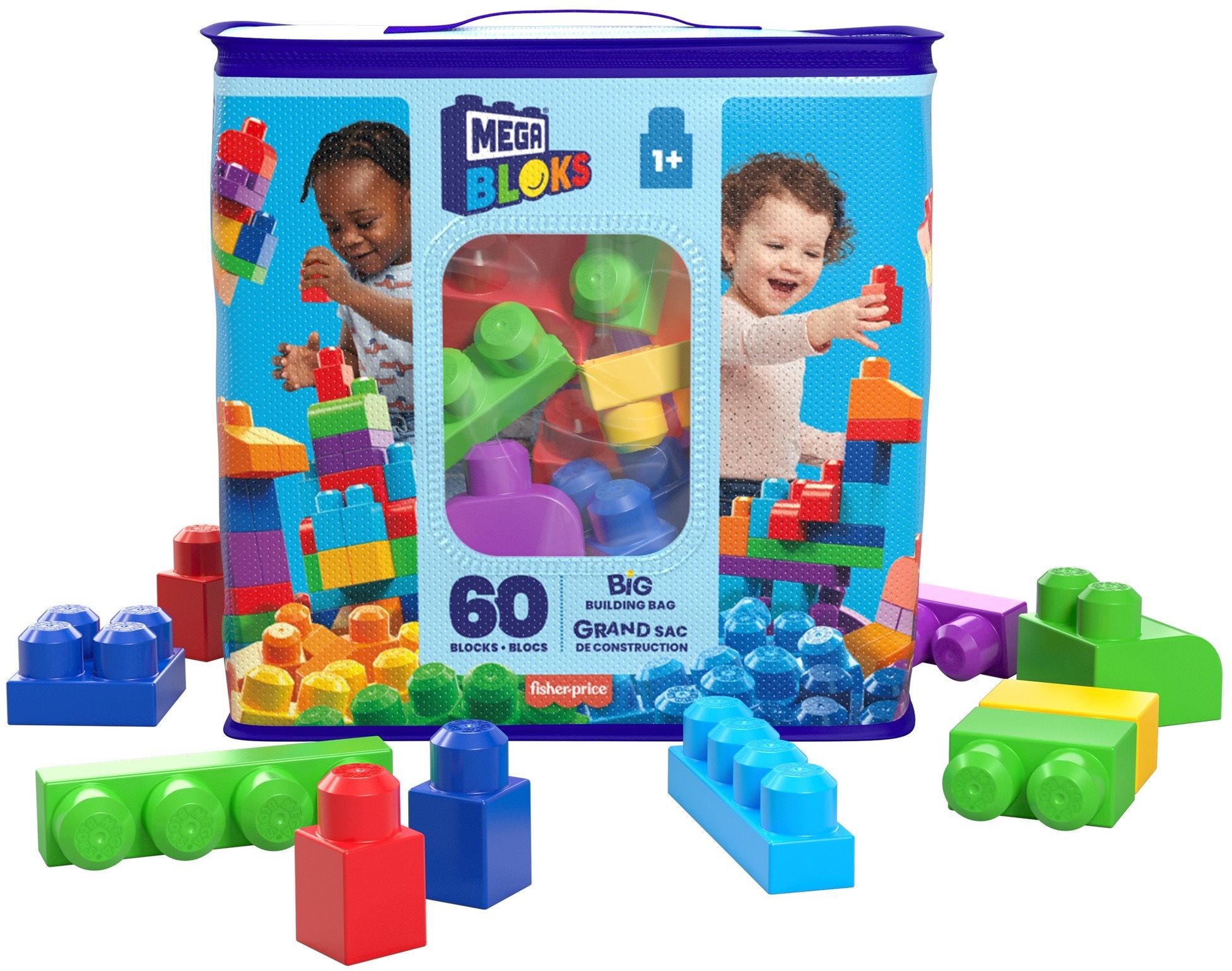 Mega Bloks Vrece kociek pre chlapcov (60 ks) Kocky pre deti