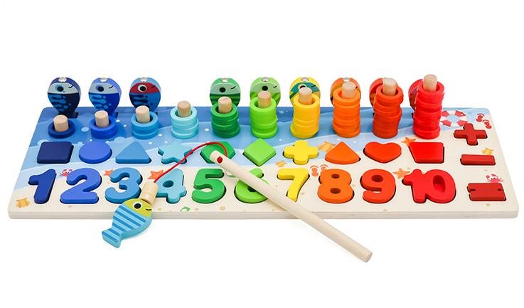 Aga4Kids Drevená náučná stavebnica s číslami Edukačná hračka