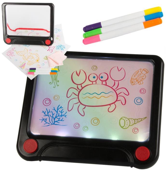 Verk Svietiaci grafický tablet pre deti s 3 fixami – neón Tabuľa na...