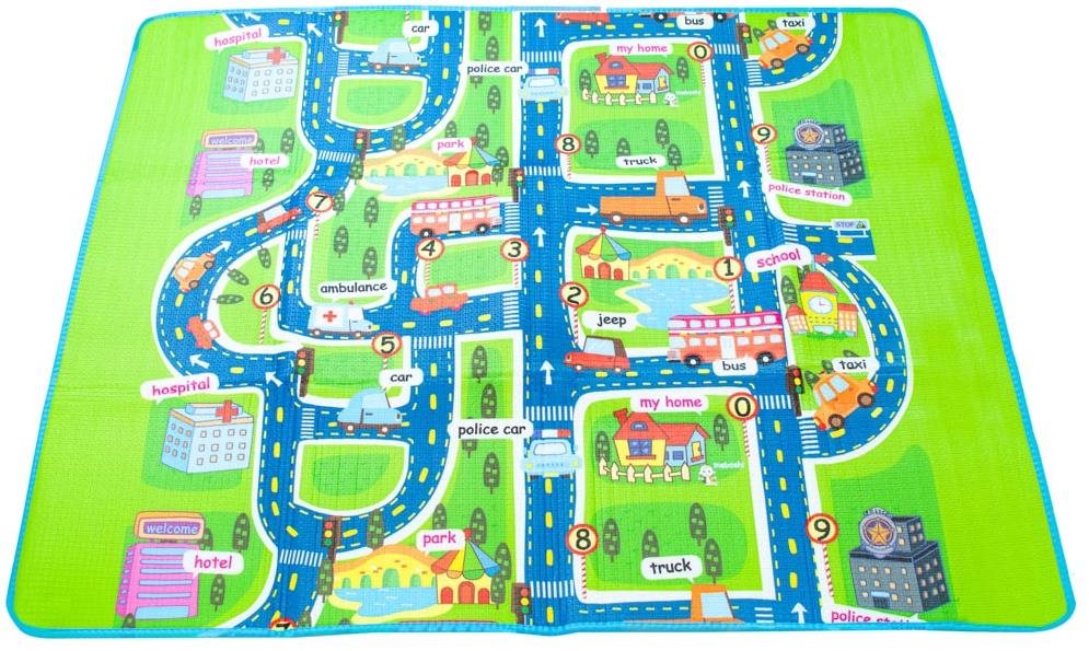 IKONKA Vzdelávacia penová podložka pre deti Street 160 × 130 cm...