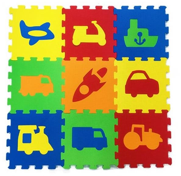 Siva Penové puzzle pre deti – vozidlá Penové puzzle