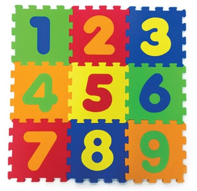 Siva Penové puzzle pre deti – čísla Penové puzzle