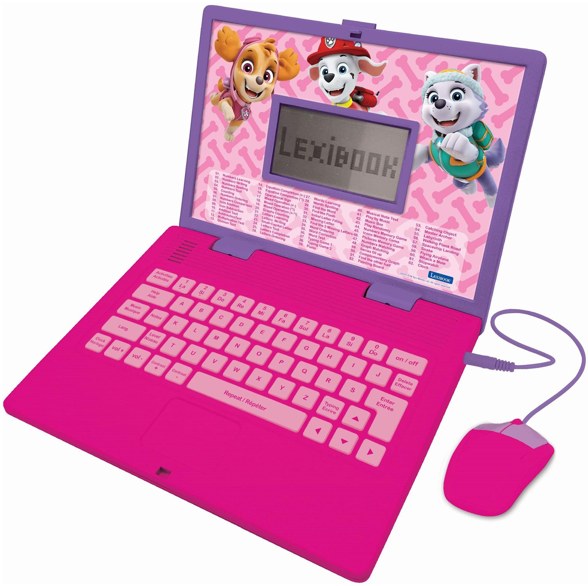 Lexibook Francúzsko-anglický ružový notebook Labková patrola Detský...