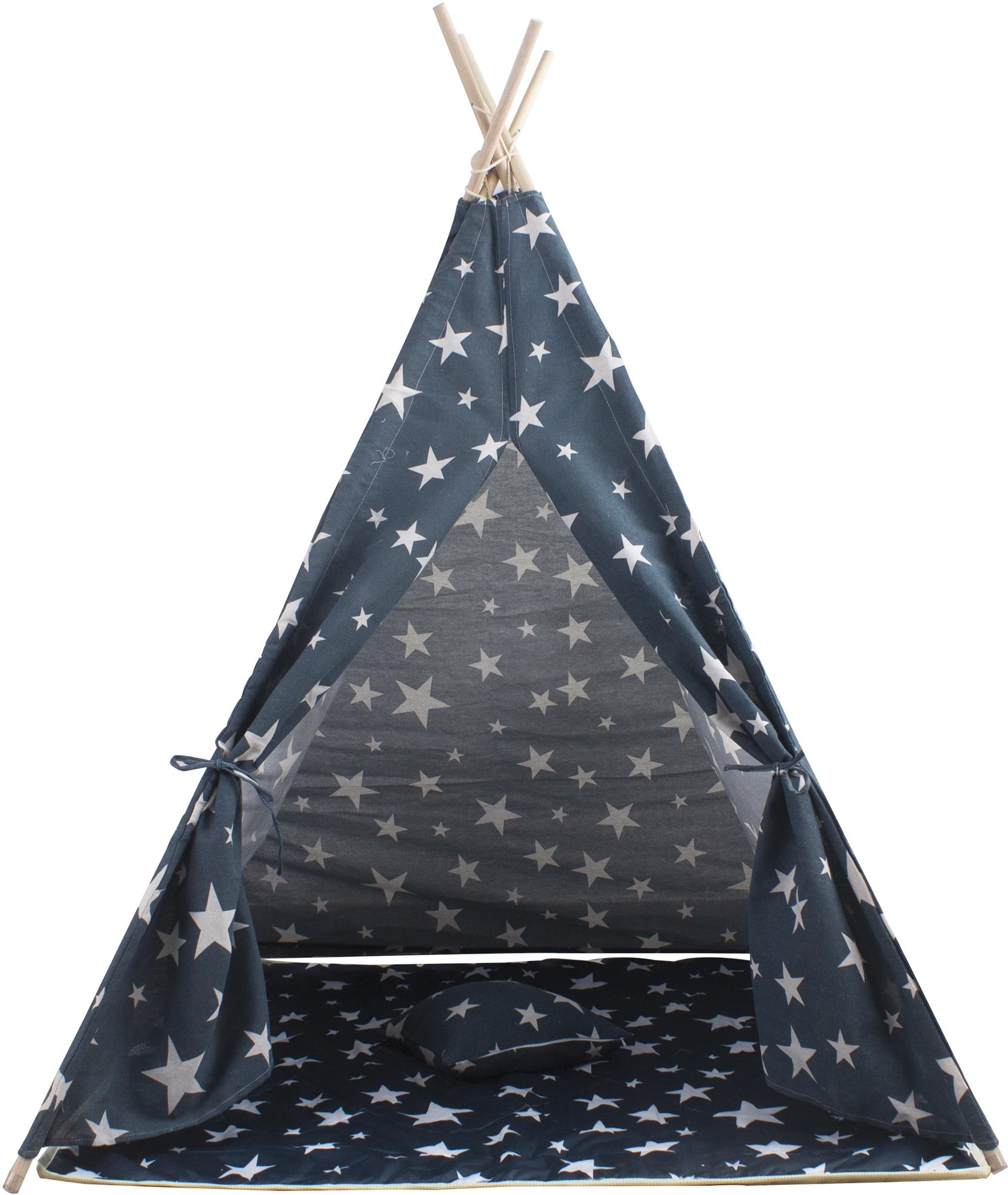 Aga4Kids Detský Teepee Hviezdy Tmavomodrý Detský stan