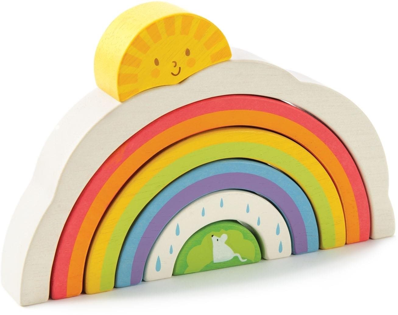 Dřevěná skládačka Tender Leaf Rainbow Tunnel Balanční hra