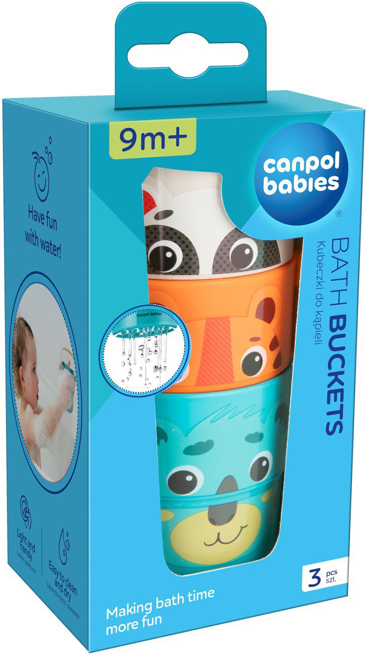 Canpol babies Set mit farbigen Eimern Becher ins Wasser