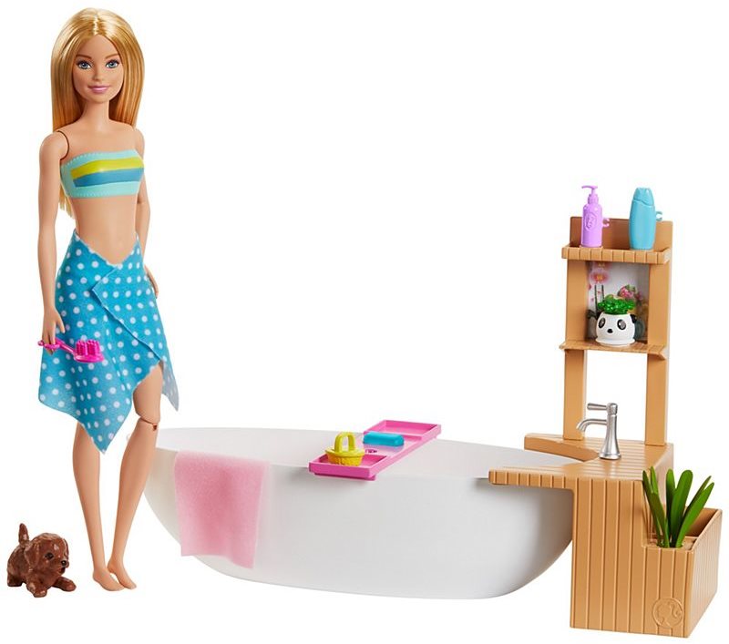 Poupée Barbie Wellness dans l'ensemble de jeu du spa Poupée