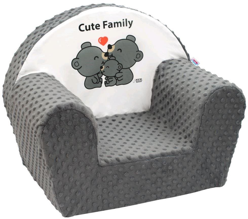 NEW-BABY Cute Family sivé Detské kreslo