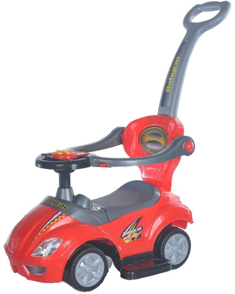 Detské odrážadlo s vodiacou tyčou 3 v 1 Mega Car červené Odrážadlo
